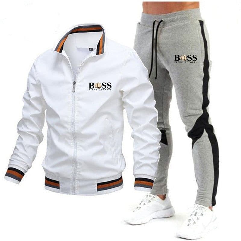 image-2022 new men's jacket suit casual suit splicing trousers bomber jacket high quality jacket suit