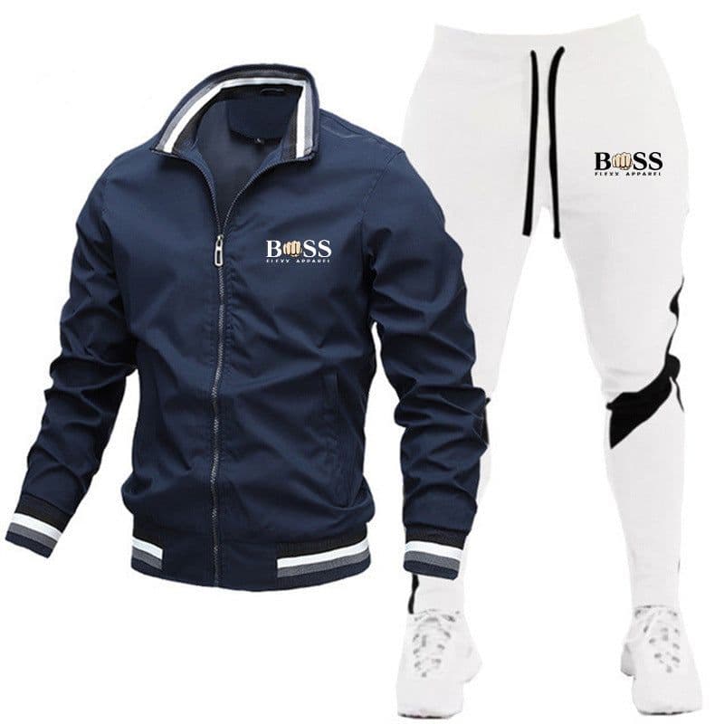 image-2022 new men's jacket suit casual suit splicing trousers bomber jacket high quality jacket suit