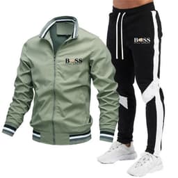 image-2022 new men's jacket suit casual suit splicing trousers bomber jacket high quality jacket suit