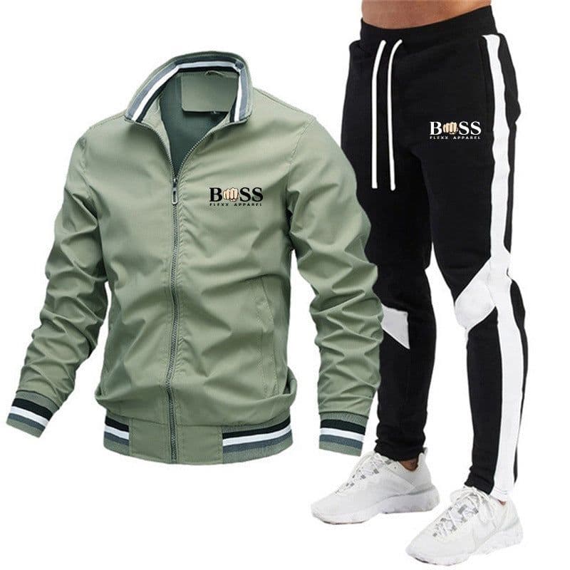 image-2022 new men's jacket suit casual suit splicing trousers bomber jacket high quality jacket suit