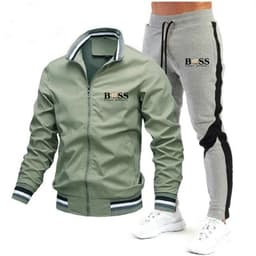 image-2022 new men's jacket suit casual suit splicing trousers bomber jacket high quality jacket suit