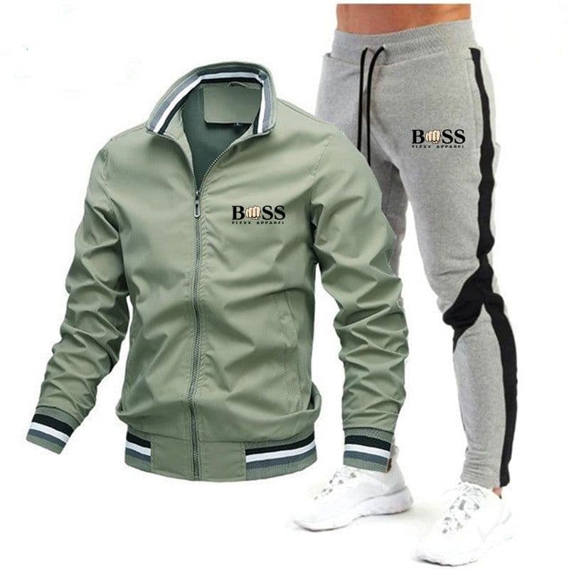 image-2022 new men's jacket suit casual suit splicing trousers bomber jacket high quality jacket suit