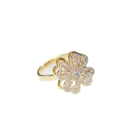 image-Ring women do not fade niche design ins wind girls wholesale living mouth double-layer rotating four-leaf clover with diamond opening