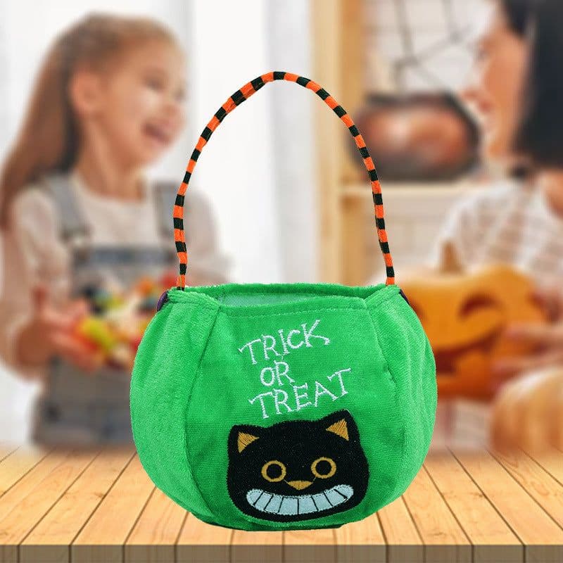 image-Qiaoding's new Halloween decoration supplies hooded round tote bag Ghost Festival children's candy gift bag pumpkin bag