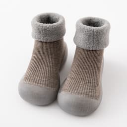 image-Fall/winter baby solid color soft-soled non-slip toddler shoes children's mid-tube indoor snow warm socks shoes plus velvet thickening