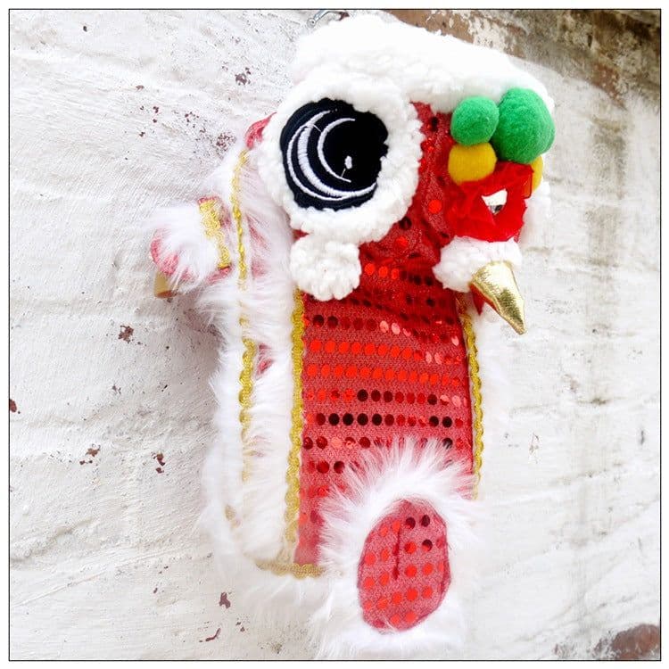 image-Pet clothes lion dance and lion dance festive red sequins full canine New Year's clothing dog winter clothing cat and dog transfiguration