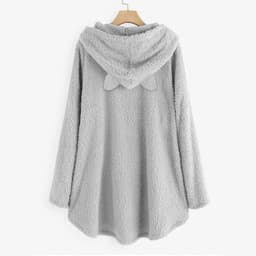 image-Cross-border European and American plus size women's 2020 autumn and winter jacket women's hooded long-sleeved pullover double-sided fleece loose sweater women