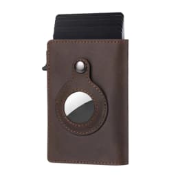 image-Amazon new magnetic buckle card holder airtag tracker card holder multifunctional men's wallet short tri-fold card holder