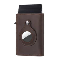 image-Amazon new magnetic buckle card holder airtag tracker card holder multifunctional men's wallet short tri-fold card holder