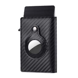image-Amazon new magnetic buckle card holder airtag tracker card holder multifunctional men's wallet short tri-fold card holder