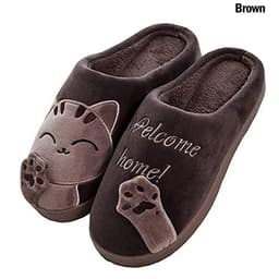 image-Cartoon Home Lucky Cat Cotton Slippers Fashion Home Lovers Men and Women Parent-child Shoes Non-slip Soft Coral Fleece Cotton Shoes