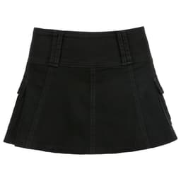 image-2021 summer new style solid color personality street hot girl style European and American cross-border women's denim pleated skirt skirt