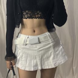 image-2021 summer new style solid color personality street hot girl style European and American cross-border women's denim pleated skirt skirt
