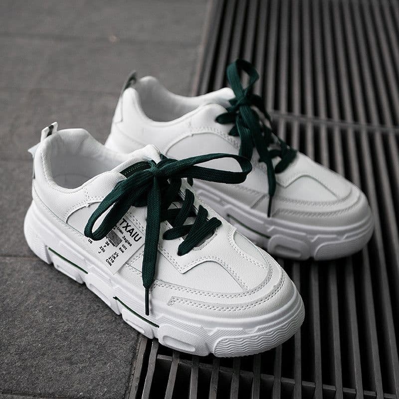 image-Thick-soled white shoes for female students, Korean version, comfortable spring 2021, new sports shoes, trendy casual daddy shoes