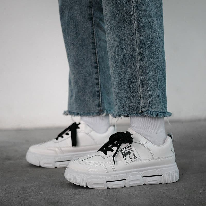 image-Thick-soled white shoes for female students, Korean version, comfortable spring 2021, new sports shoes, trendy casual daddy shoes