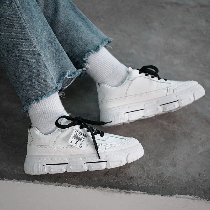 image-Thick-soled white shoes for female students, Korean version, comfortable spring 2021, new sports shoes, trendy casual daddy shoes