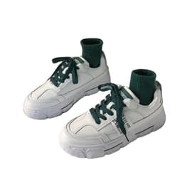 image-Thick-soled white shoes for female students, Korean version, comfortable spring 2021, new sports shoes, trendy casual daddy shoes