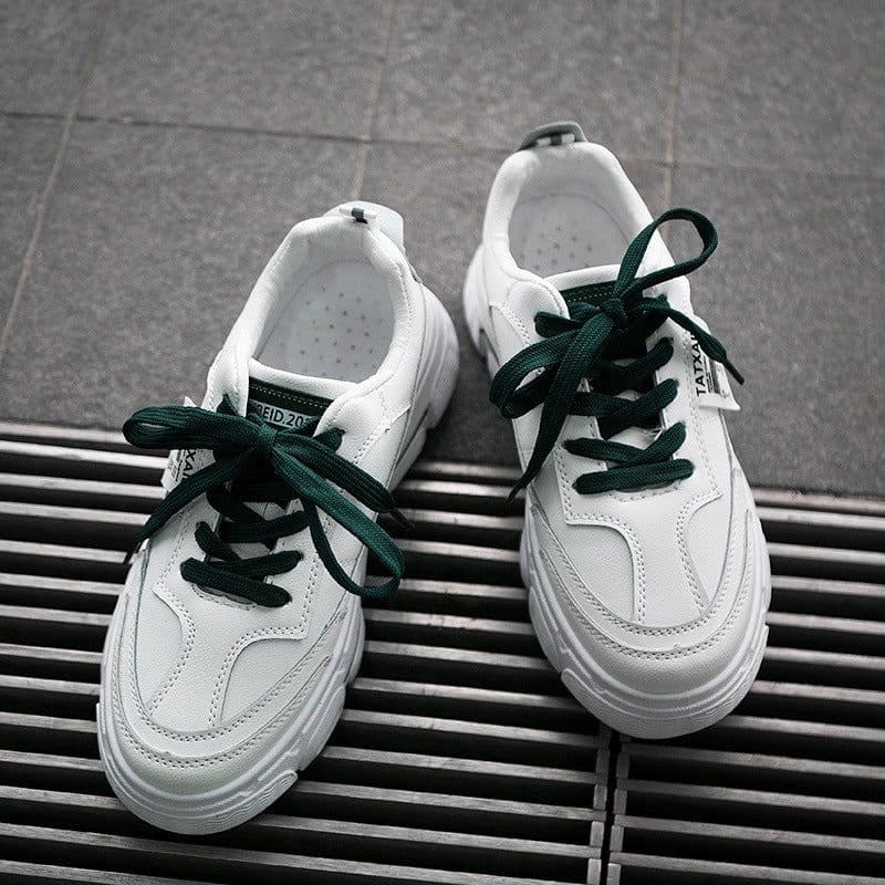 image-Thick-soled white shoes for female students, Korean version, comfortable spring 2021, new sports shoes, trendy casual daddy shoes