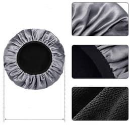 image-(MOQ=100PCS for each color)Amazon 2020 new double layer ladies shower cap waterproof satin fabric fiber absorbent fabric dry hair cap can be customized