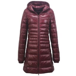 image-Cross-border women's clothing autumn and winter hooded down jackets plus size light and thin slim-fit mid-length women's jacket S-7XL