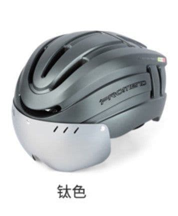 image-PROMEND mountain bike helmet and helmet integrated molding with LED warning light mountain riding equipment