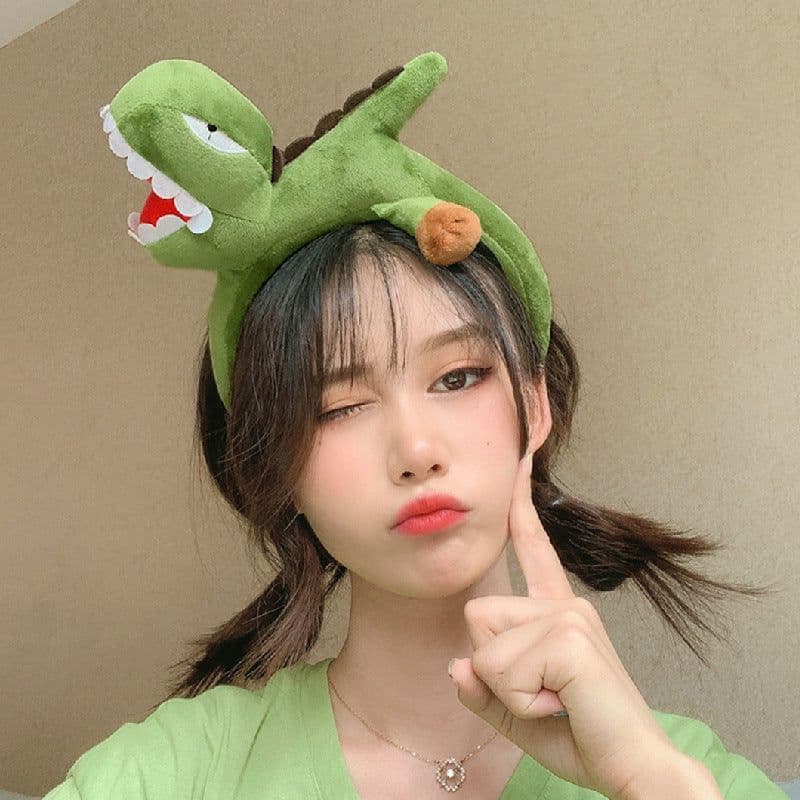image-Cartoon plush funny doll headband headband belongs to carrot dinosaur head buckle hairpin live broadcast powder suction headband