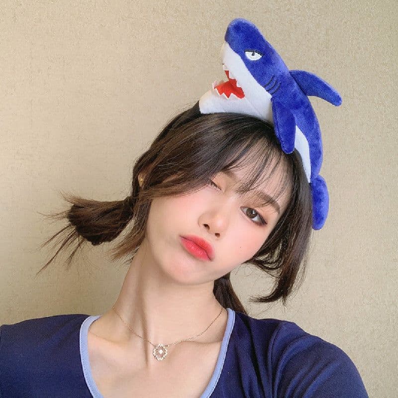 image-Cartoon plush funny doll headband headband belongs to carrot dinosaur head buckle hairpin live broadcast powder suction headband