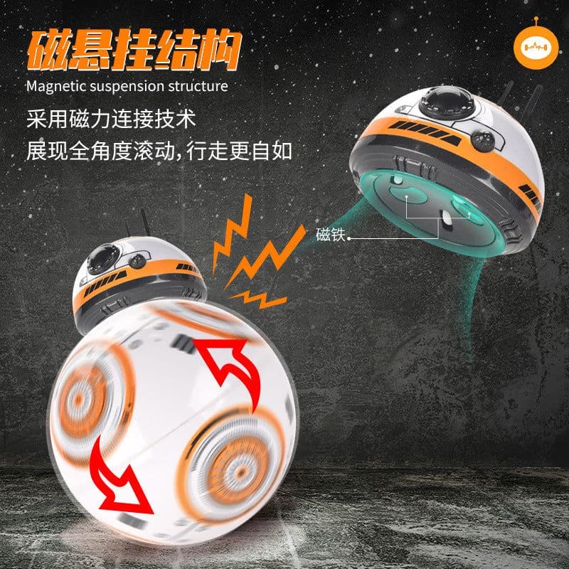 image-Manufacturer Planet War BB8 Force Intelligent Remote Control Robot Toy Dancing Rotating with Light and Music