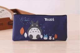 image-Japanese and Korean Harajuku Cartoon Canvas Hayao Miyazaki Pencil Case Cute Male and Female Student Pencil Case Anime My Neighbor Totoro Pencil Case
