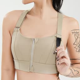 image-Velcro front zipper sports bra free adjustment vest type high-intensity shockproof large size fitness yoga underwear