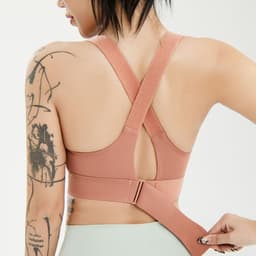image-Velcro front zipper sports bra free adjustment vest type high-intensity shockproof large size fitness yoga underwear