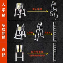 image-Steady aluminum alloy ladder multifunctional telescopic ladder joint folding ladder herringbone ladder stepping stairs household ladder aluminum ladder