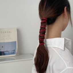 image-French leather straps tied high ponytail hair rope girl high sense of simplicity and simple net red 2021 new headgear head rope