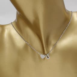 image-Cross-border hot-selling personalized fashion stainless steel pendant golden peach heart + English letters small beads A-Z couple necklace