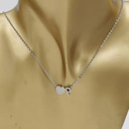image-Cross-border hot-selling personalized fashion stainless steel pendant golden peach heart + English letters small beads A-Z couple necklace
