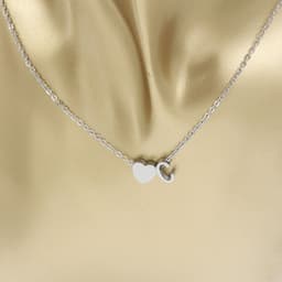 image-Cross-border hot-selling personalized fashion stainless steel pendant golden peach heart + English letters small beads A-Z couple necklace