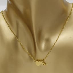 image-Cross-border hot-selling personalized fashion stainless steel pendant golden peach heart + English letters small beads A-Z couple necklace