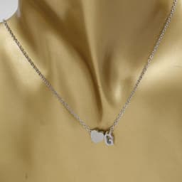 image-Cross-border hot-selling personalized fashion stainless steel pendant golden peach heart + English letters small beads A-Z couple necklace