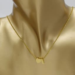 image-Cross-border hot-selling personalized fashion stainless steel pendant golden peach heart + English letters small beads A-Z couple necklace