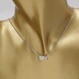 image-Cross-border hot-selling personalized fashion stainless steel pendant golden peach heart + English letters small beads A-Z couple necklace
