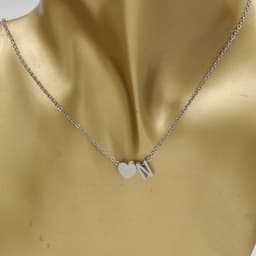 image-Cross-border hot-selling personalized fashion stainless steel pendant golden peach heart + English letters small beads A-Z couple necklace