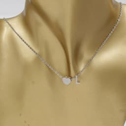 image-Cross-border hot-selling personalized fashion stainless steel pendant golden peach heart + English letters small beads A-Z couple necklace