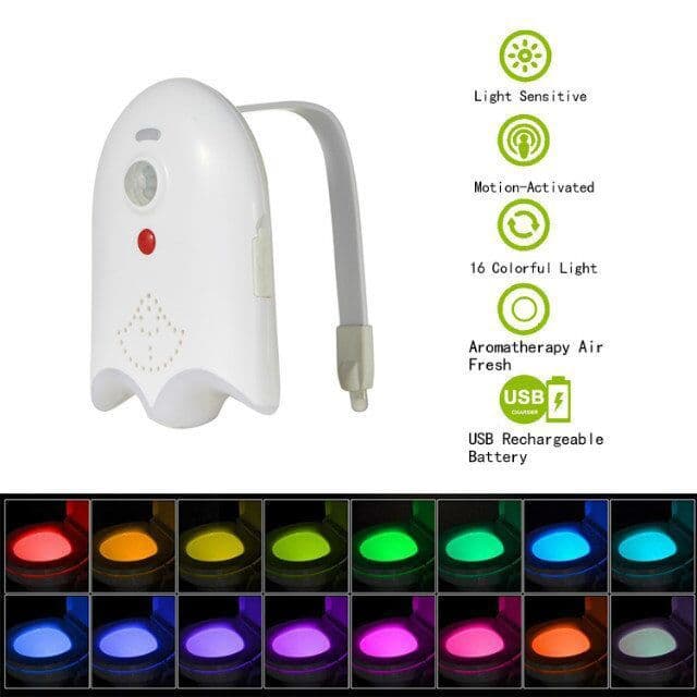 image-Amazon hot sale 8 colors 16 colors human body induction toilet light hanging toilet smart creative LED night light
