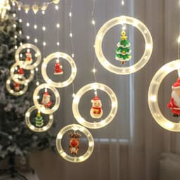 image-New Cross-border Christmas Light String Unicorn Curtain Light Christmas Cartoon Modeling Light LED Lantern Room Decoration