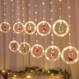 image-New Cross-border Christmas Light String Unicorn Curtain Light Christmas Cartoon Modeling Light LED Lantern Room Decoration