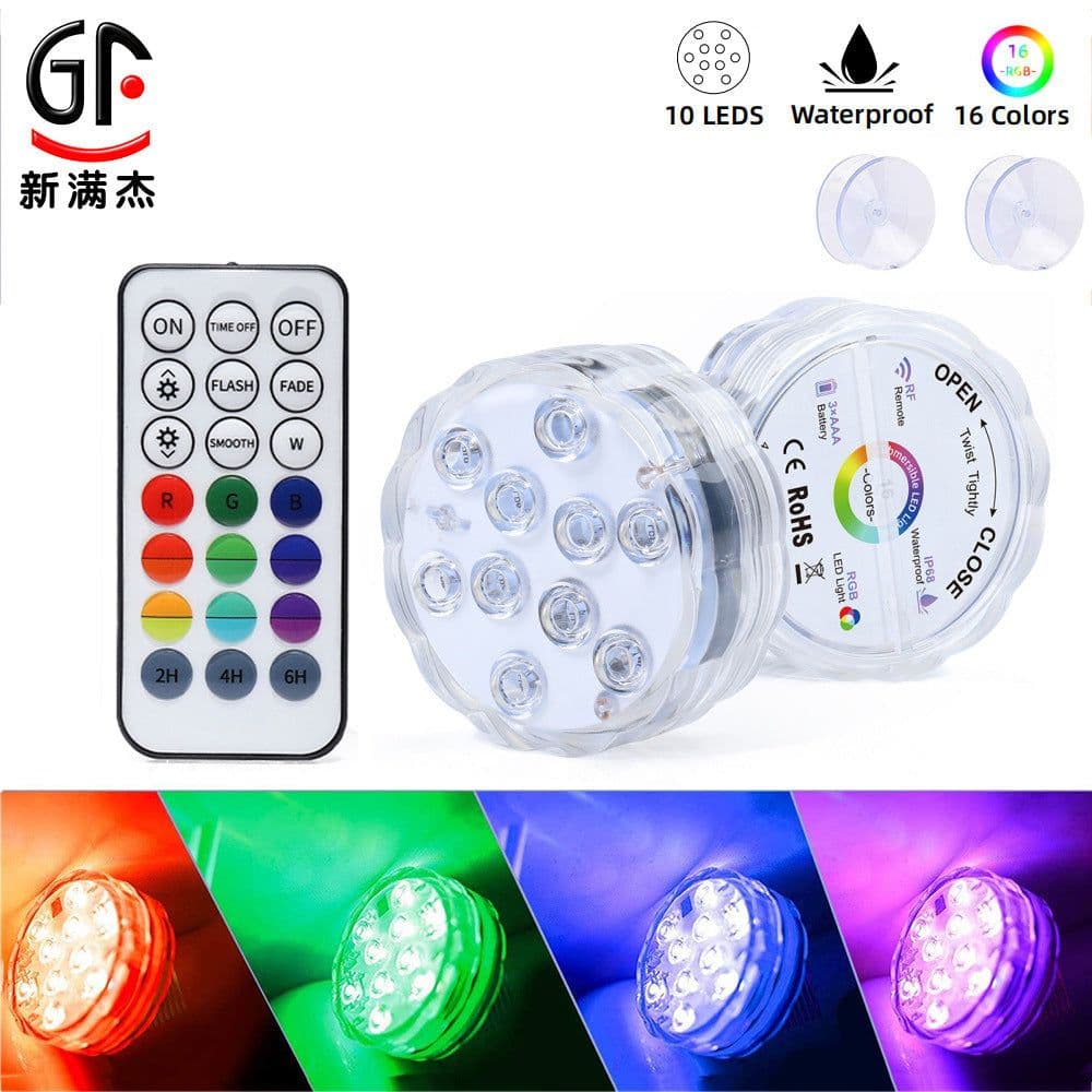 image-Manufacturer's new remote control diving light wireless underwater light double-sided suction cup waterproof swimming pool light led luminous diving light