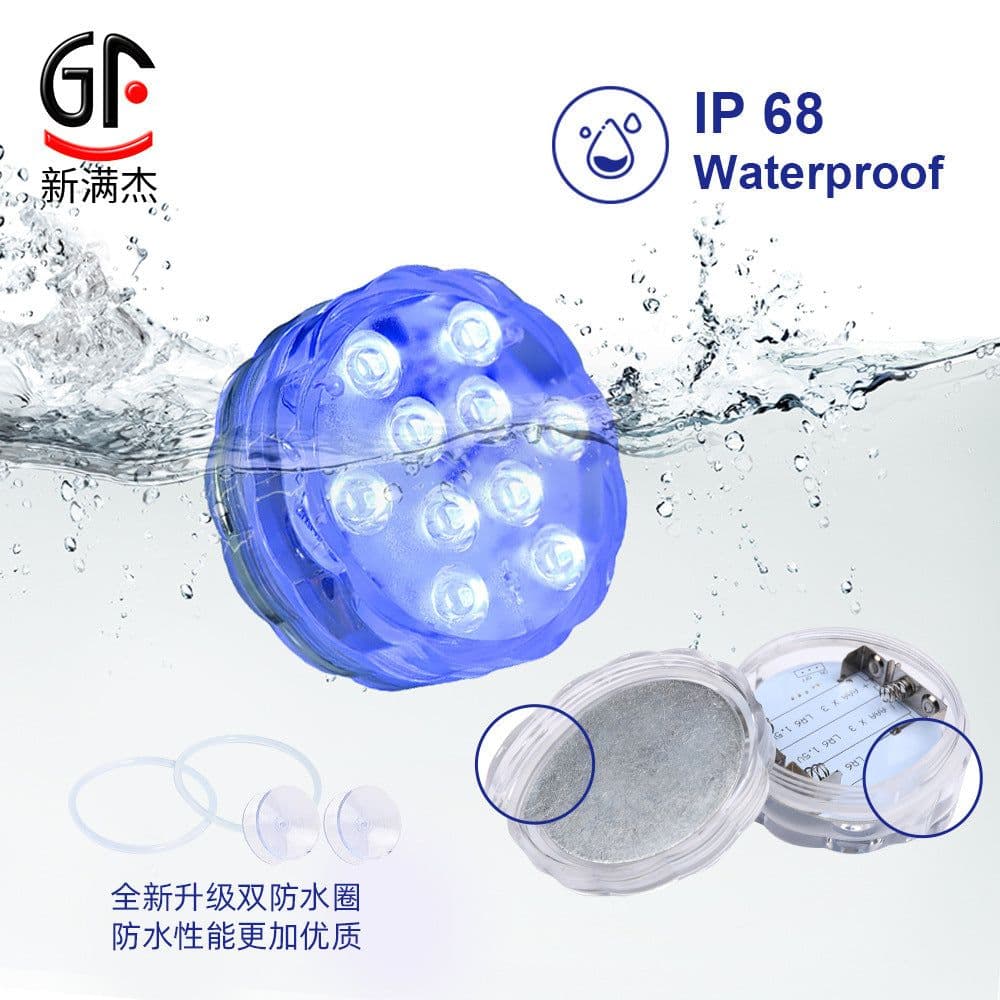 image-Manufacturer's new remote control diving light wireless underwater light double-sided suction cup waterproof swimming pool light led luminous diving light