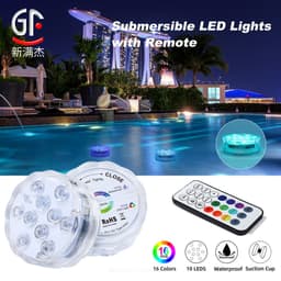 image-Manufacturer's new remote control diving light wireless underwater light double-sided suction cup waterproof swimming pool light led luminous diving light