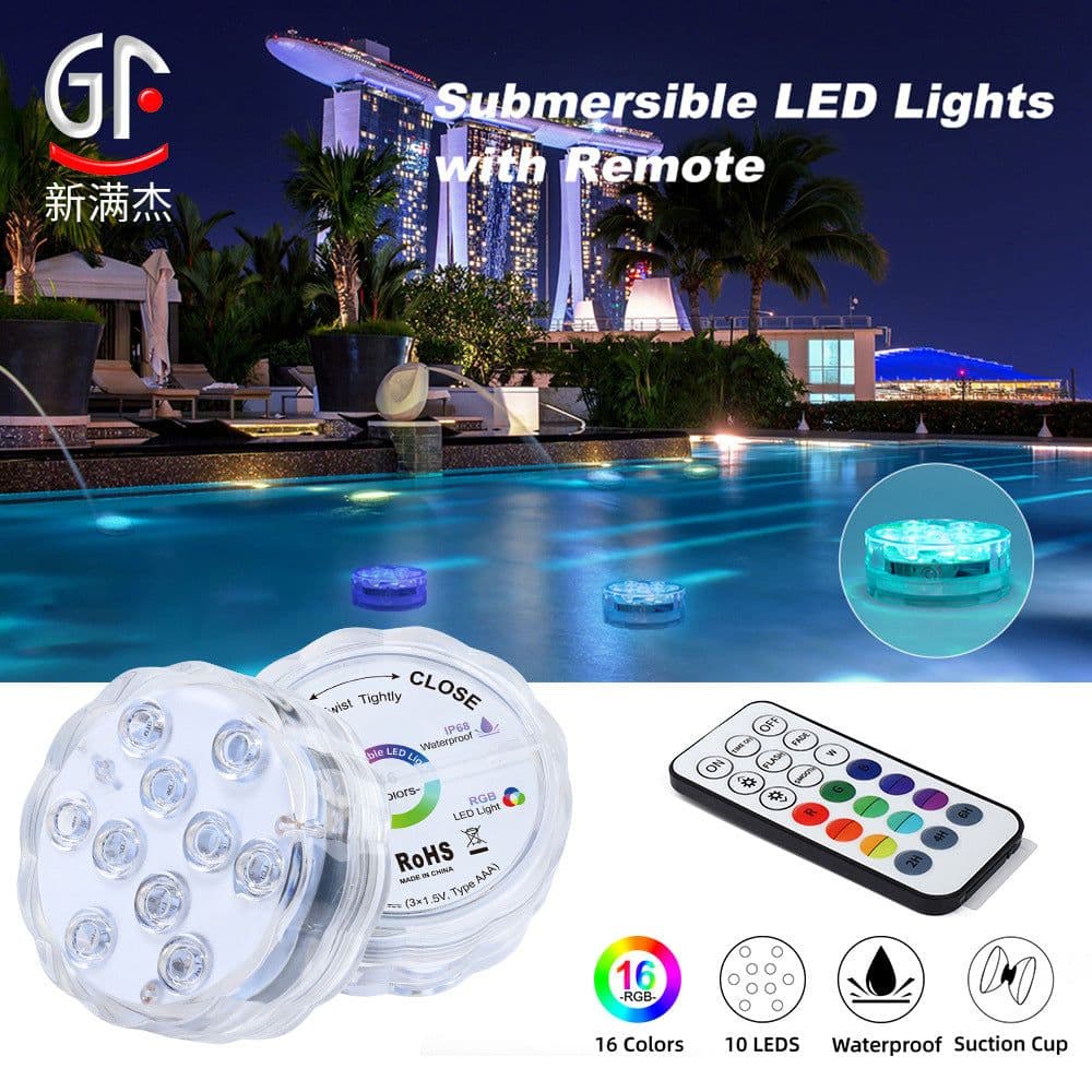 image-Manufacturer's new remote control diving light wireless underwater light double-sided suction cup waterproof swimming pool light led luminous diving light