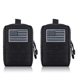 image-American flag tactical small waist bag outdoor EDC medical bag camouflage waist bag multifunctional military fan accessory bag